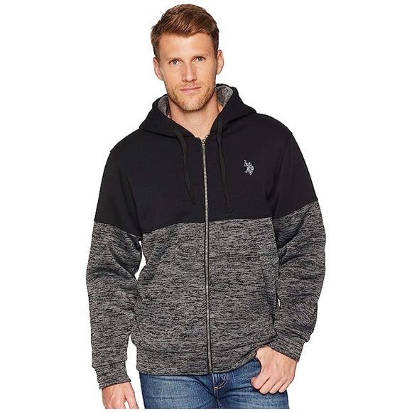 US Polo Assn Fleece Lined Zip Up Hooded Sweatshirt NWT - Picture 1 of 6
